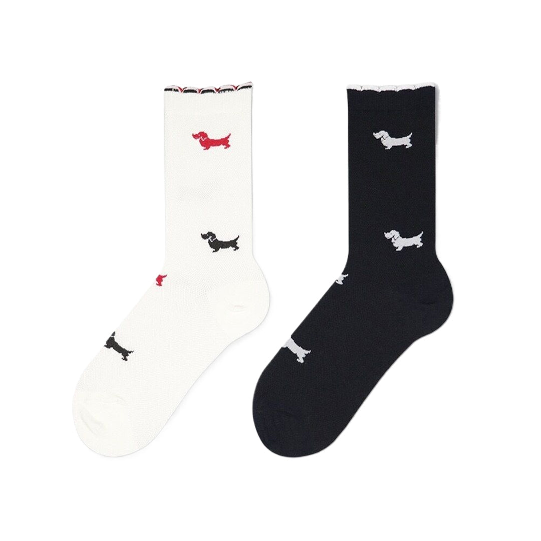 Puppy embroidered socks