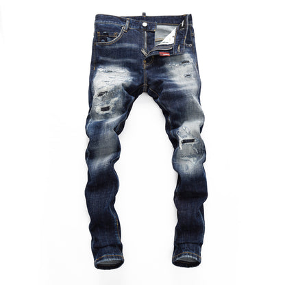 SOLO-DSQ2 Frayed patch Jeans
