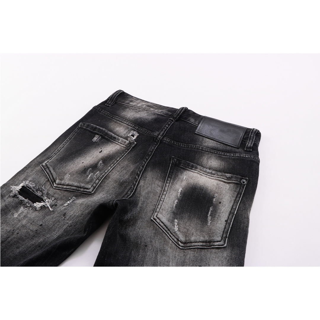 SOLO-DSQ2 Elastic washable holes Jeans