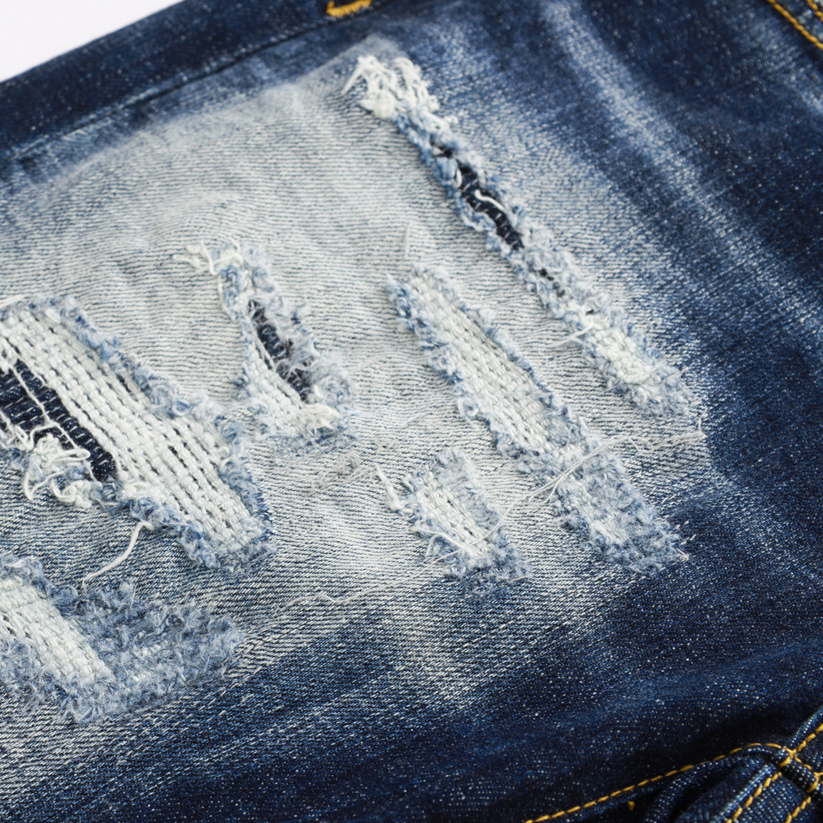 SOLO-DSQ2 Frayed patch Jeans