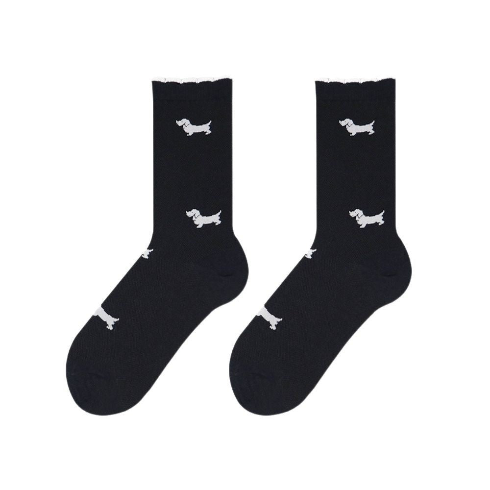 Puppy embroidered socks